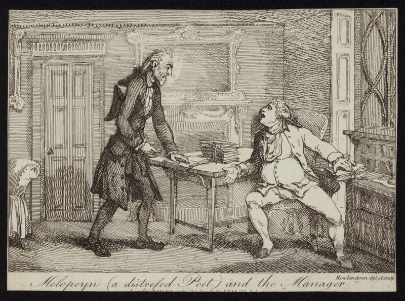 Melopoyn en bedrövad poet och chefen av Thomas Rowlandson
