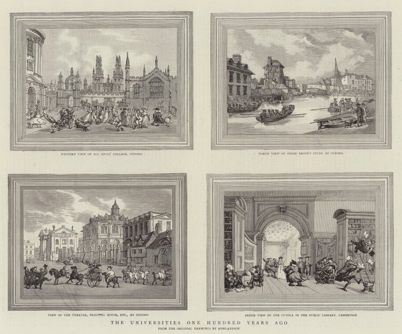 Universiteten för hundra år sedan av Thomas Rowlandson