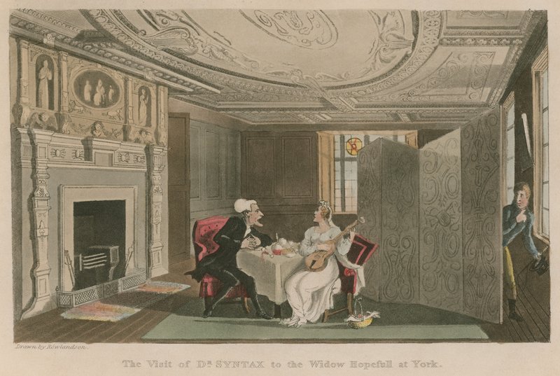 Dr Syntax besök hos änkan Hopefull i York av Thomas Rowlandson