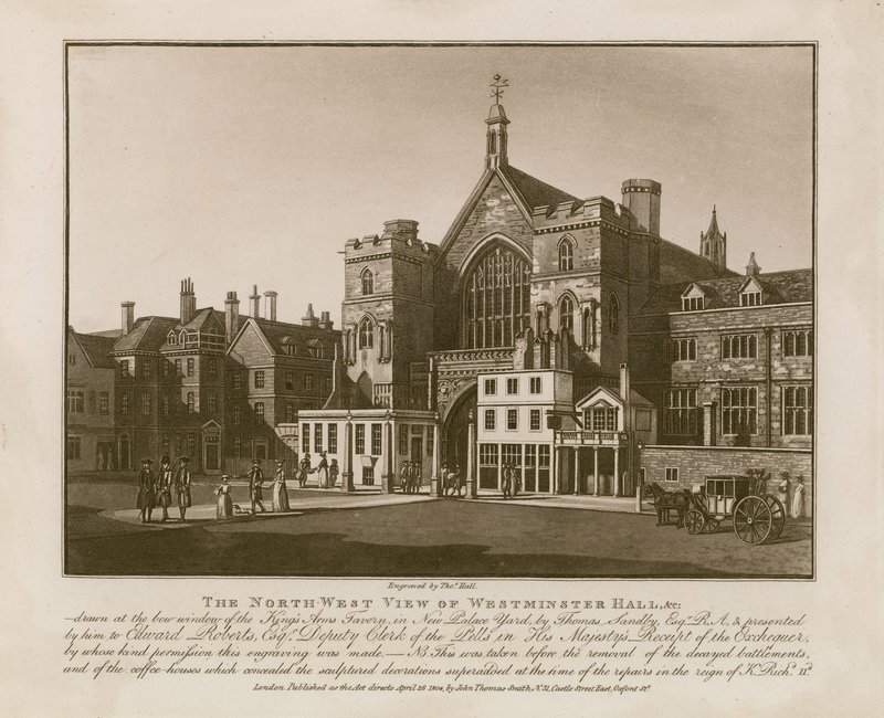 Den nordvästra vyn av Westminster Hall av Thomas Sandby