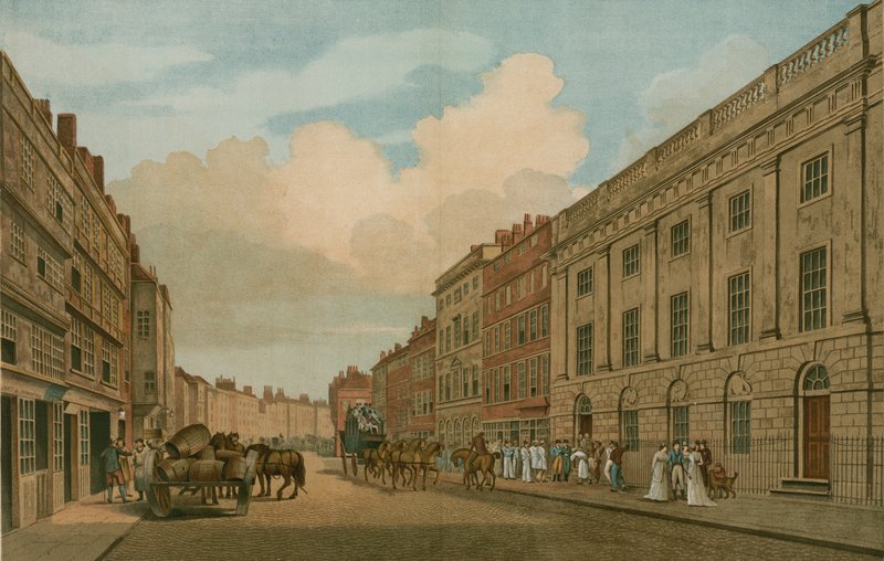 Hus ockuperat av Ostindiska kompaniet, Leadenhall Street, London, som återvänt 1726 av Thomas Snr. Malton