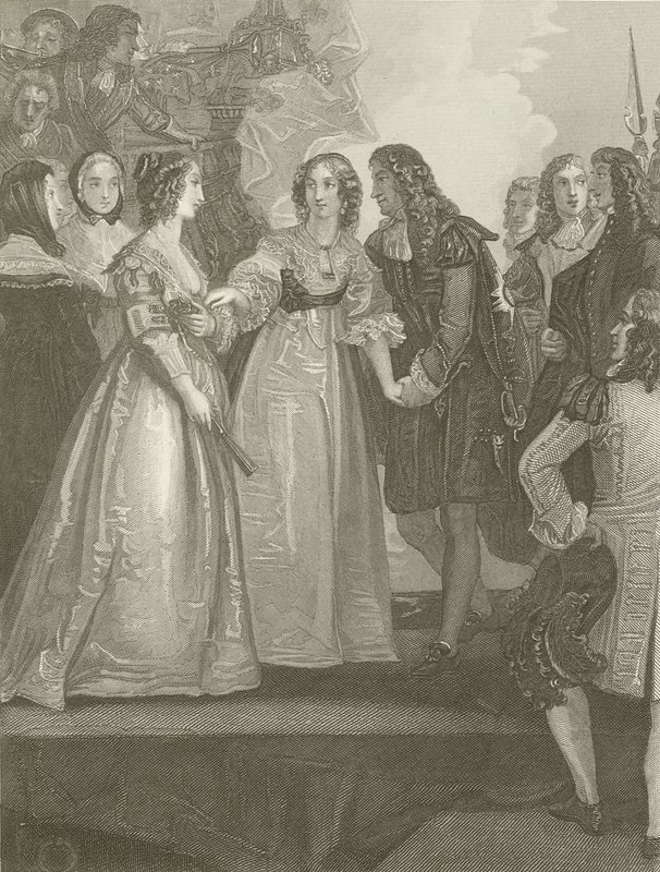 Charles II tar emot hertiginnan av Orleans i Dover av Thomas Stothard