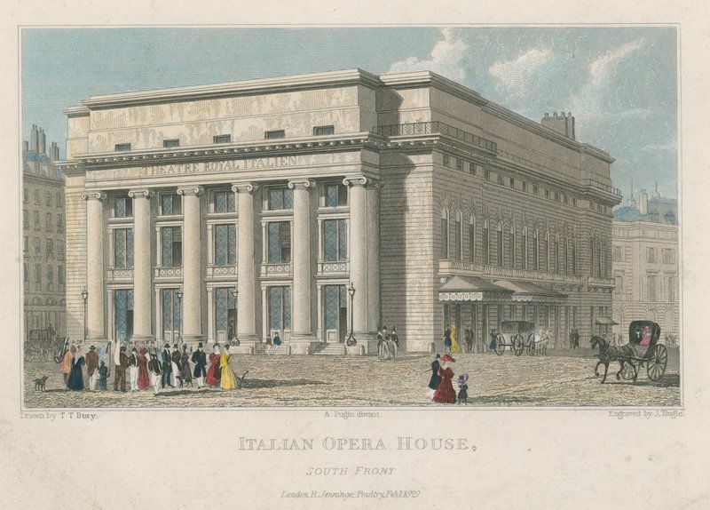Italienska operahuset, South Front, London av Thomas Talbot Bury