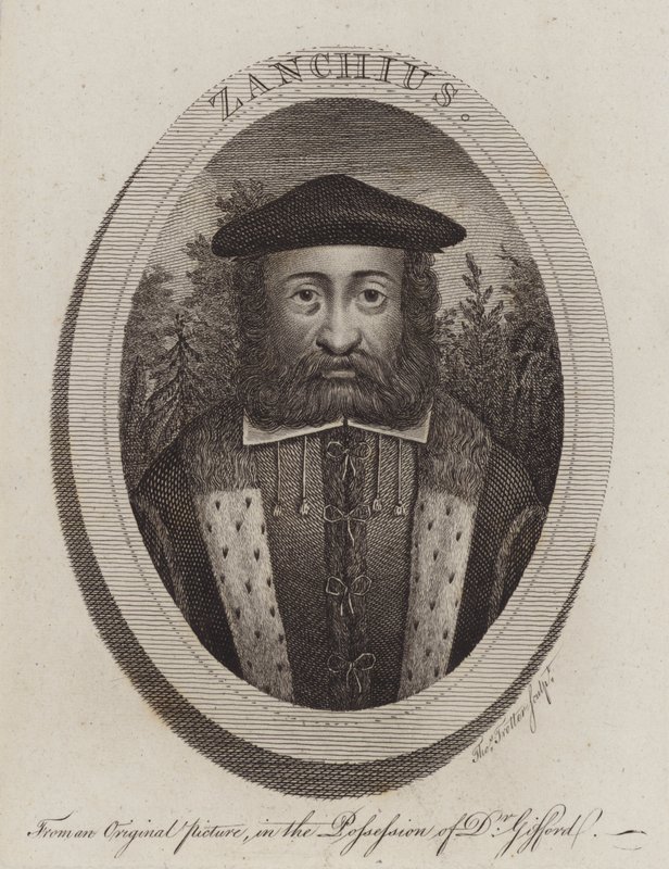 Girolamo Zanchi, italiensk protestantisk reformationspräst (gravyr) av Thomas Trotter
