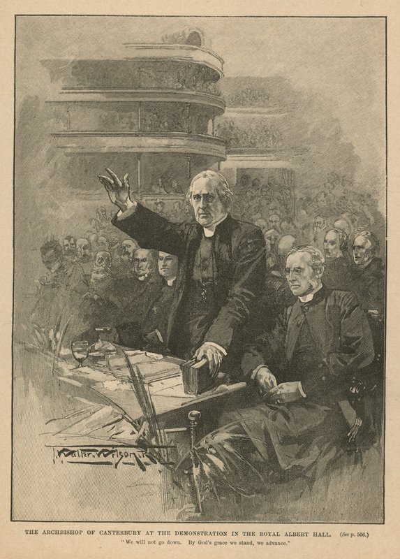 Ärkebiskop av Canterbury vid demonstrationen i Royal Albert Hall av Thomas Walter Wilson