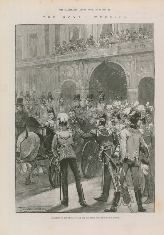 Hertigen av York och hans brud lämnar Buckingham Palace av Thomas Walter Wilson