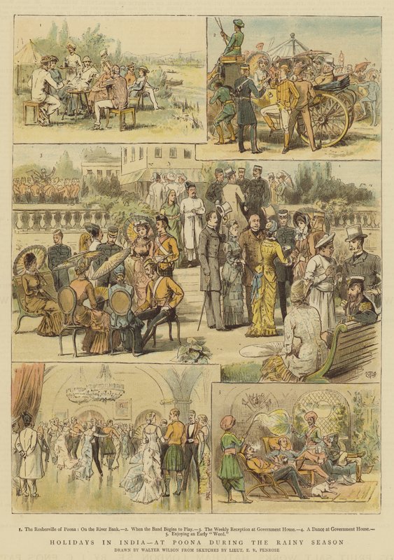 Semester i Indien, vid Poona under regnperioden (chromolitho) av Thomas Walter Wilson