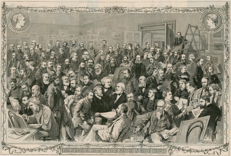 Medlemmarna i Institutet för akvarellmålare (gravyr) av Thomas Walter Wilson