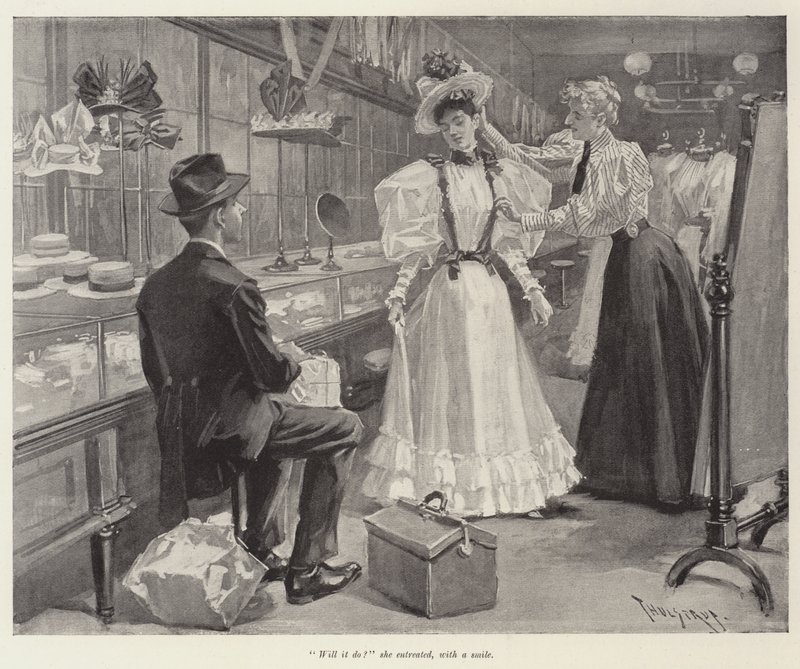 Illustration för dagen för deras bröllop, av W D Howells av Thure de Thulstrup