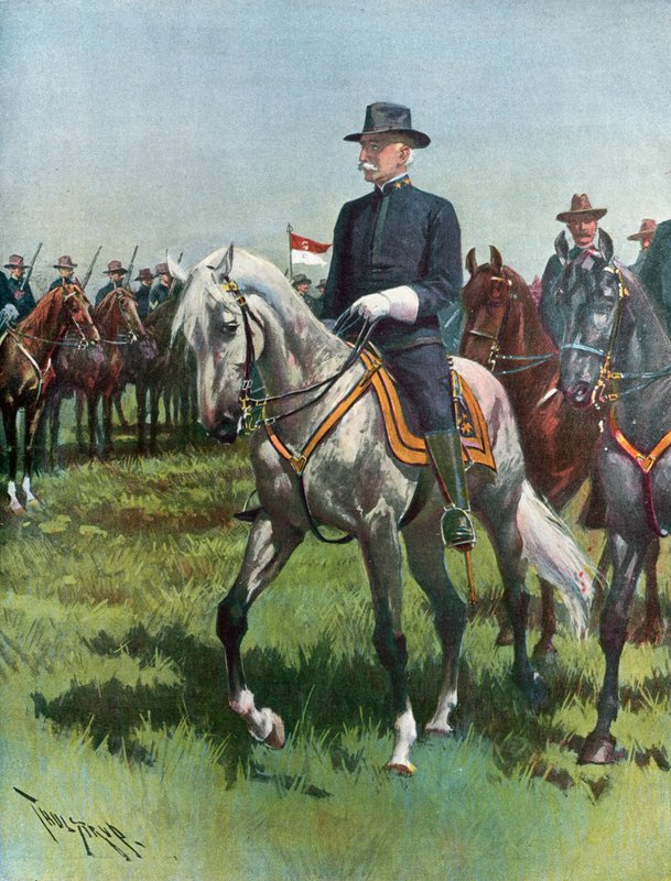 Generalmajor Nelson A. Miles, U.S.A., befälhavande armén av Thure de Thulstrup