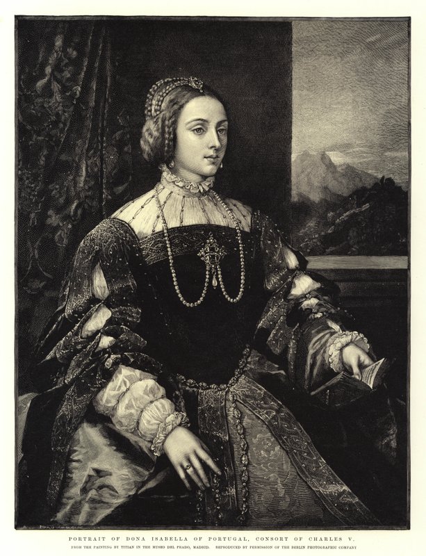 Porträtt av Dona Isabella av Portugal, gemål av Charles V av Tiziano Vecelli