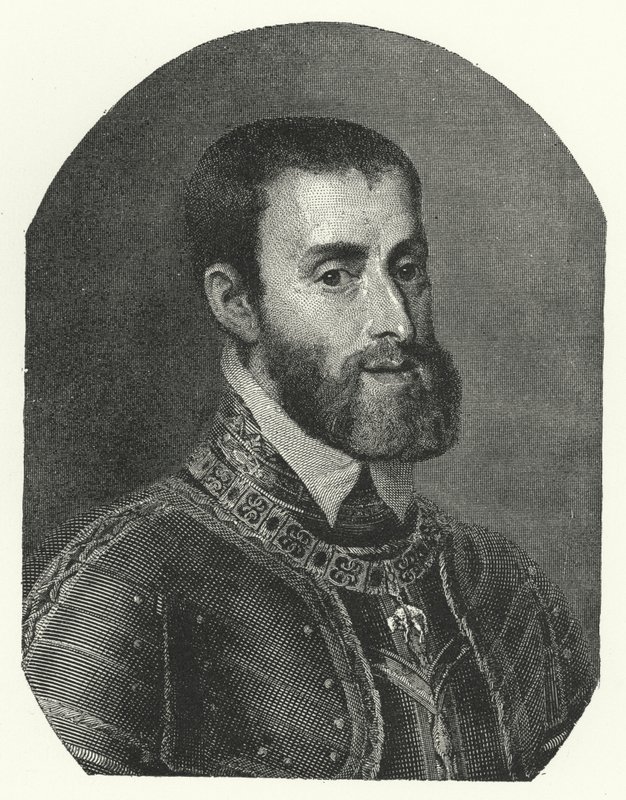 Karl V, helige romerske kejsare (gravyr) av Titian (c.1488 1576) (after)