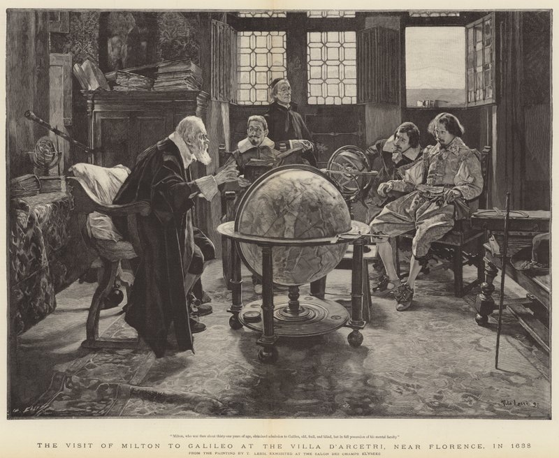 Besök av John Milton till Galileo på Villa D