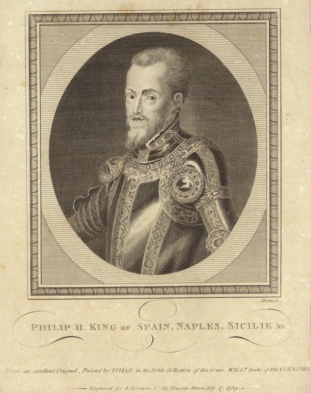 kung Filip II av Spanien av Tiziano Vecelli