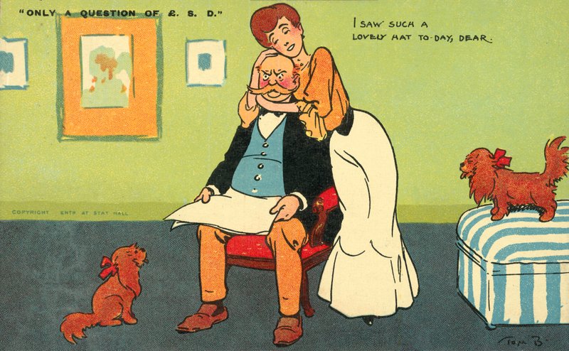Jag såg en sådan härlig hatt idag, kära (färg litho) av Tom Browne