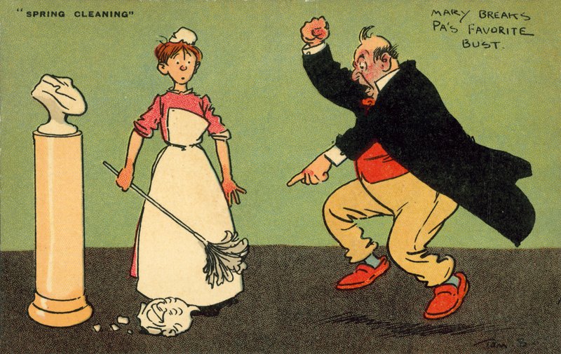 Mary bryter pappas favoritbyst (färg litho) av Tom Browne