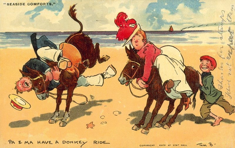 Komfort vid havet (chromolitho) av Tom Browne