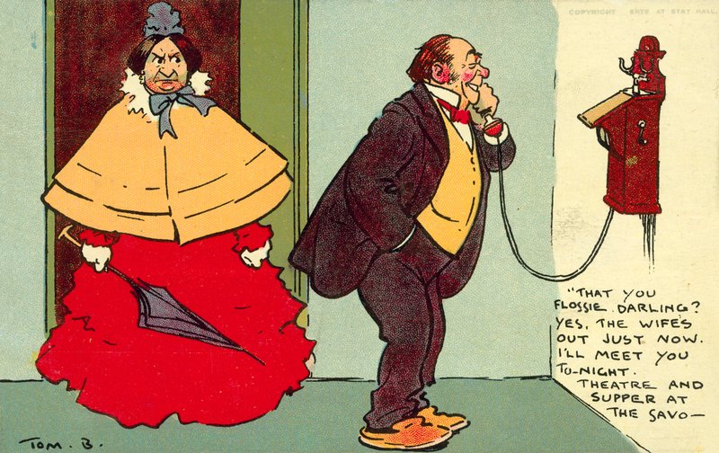 Det du Flossie, älskling! (chromolitho) av Tom Browne
