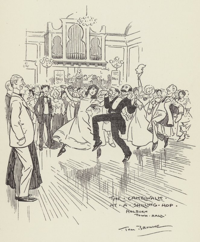 The Cake Walk på en Shilling Hop, Holborn Town Hall av Tom Browne