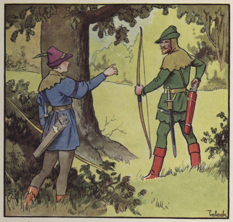 Robin Hood och hans glada män (litho i färg) av Trelleek Trelleek