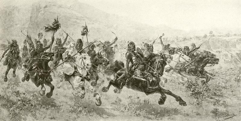 Attila, Guds gissel (gravyr) av Ulpiano Checa y Sanz