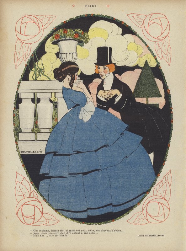 Illustration för Le Rire (färg litho) av Umberto (after) Brunelleschi