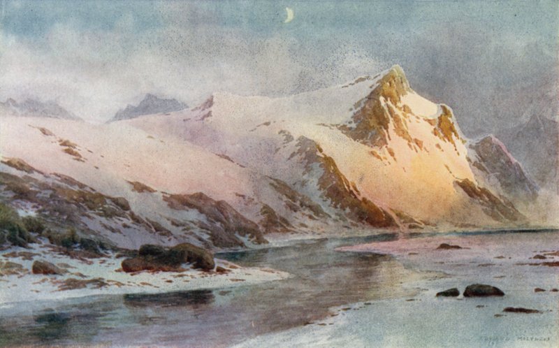 A Mountain Glen, före smältningen av snön av Unbekannt Unbekannt