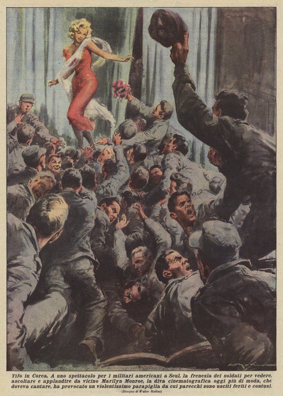 Jubel i Korea (färglitografi) av Unknown artist