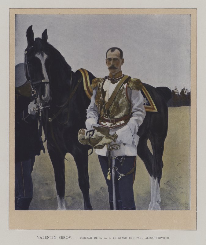 Porträtt av storhertig Paul Alexandrovich av Ryssland (färg litho) av Valentin Aleksandrovich (after) Serov