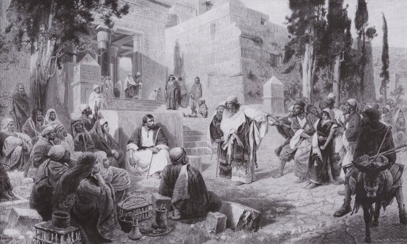 Jesus och kvinnan fångade i äktenskapsbrott (litho) av Vasilij Dmitrievich Polenov