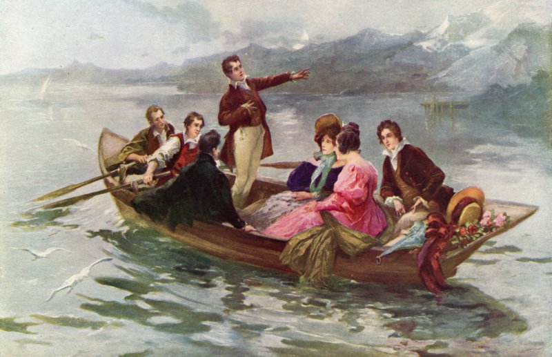 Byron och Shelley vid Genèvesjön av Vicente de Paredes