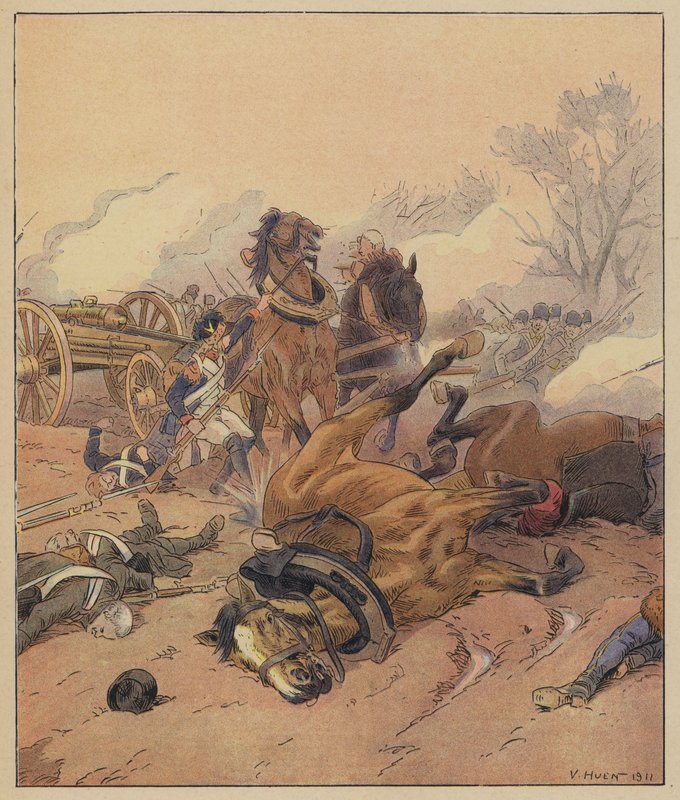 Franska trupper som erövrade fiendens linjer i slaget vid Wissembourg, franska revolutionskrigen, 1793 av Victor Huen