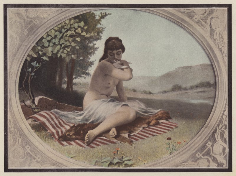 Nymfen (färg litho) av Victor Renault des Graviers