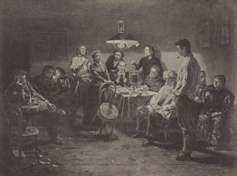 Aftonsällskap av Vladimir Egorovic Makovsky
