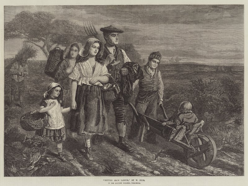 Tillbaka från Labour, i Scottish Gallery, Pall-Mall av W. Fyfe