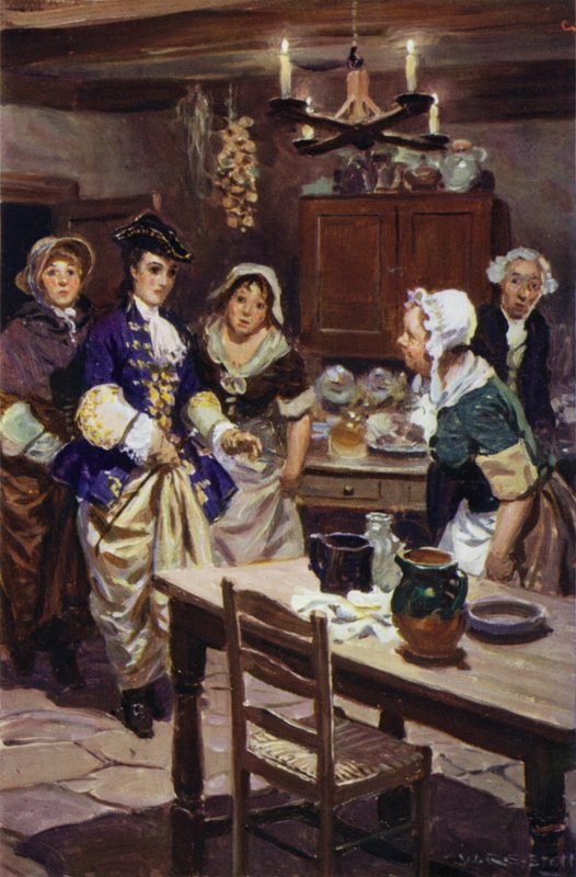 Ankomst av Sophia och Honor till värdshuset (färg litho) av W.R.S. (after) Stott