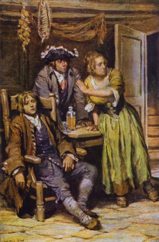 Illustration för Kidnapped (färg litho) av W.R.S. (after) Stott