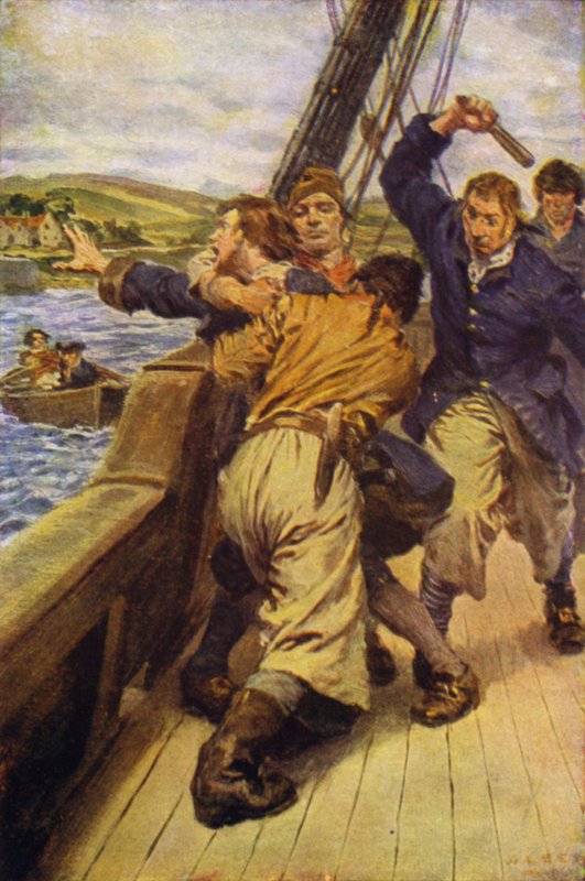 Illustration för Kidnapped (färg litho) av W.R.S. (after) Stott