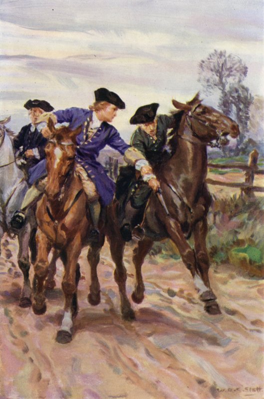 "Jones tog omedelbart tag i karlns hand" (färg litho) av W.R.S. (after) Stott