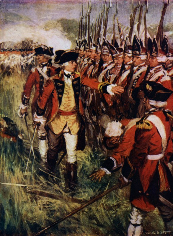 Wolfe at Quebec (färg litho) av W.R.S. (after) Stott