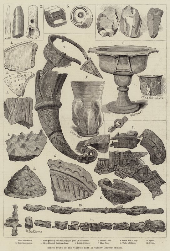 Reliker hittades i vikingagraven vid Taplow av Walter Bothams