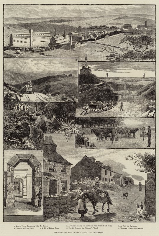 Skisser över de dömda fängelserna, Dartmoor av Walter Bothams