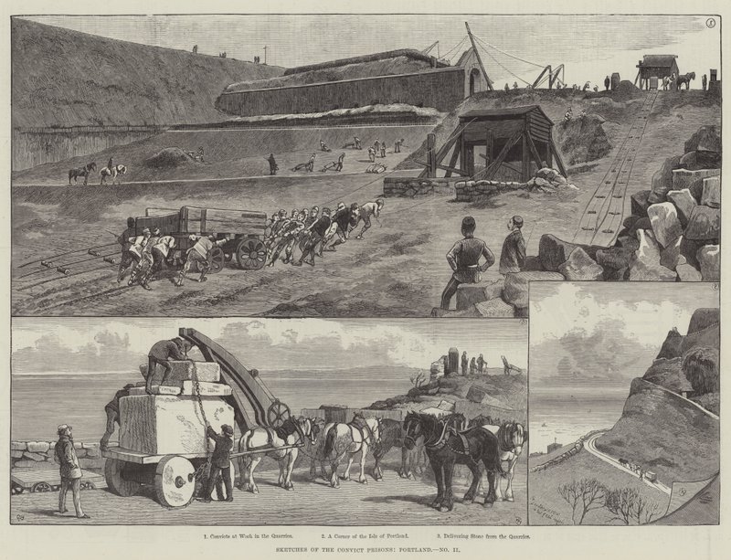 Skisser över de dömda fängelserna, Portland av Walter Bothams