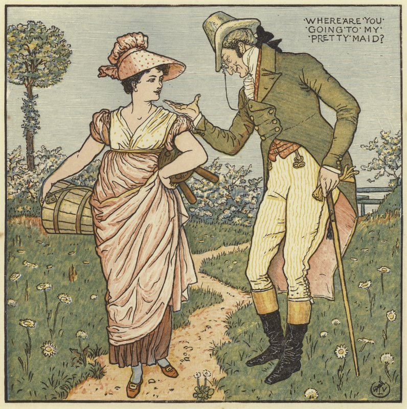 Vart ska du, min vackra piga av Walter Crane