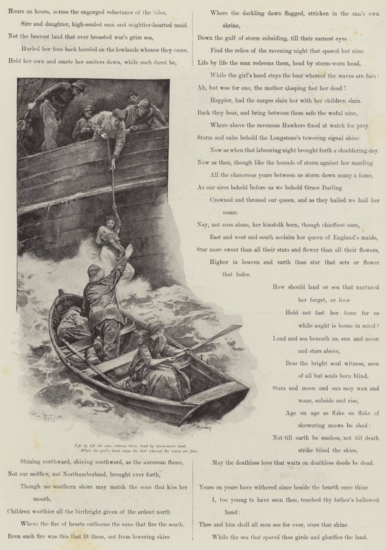 Grace Darling, av A C Swinburne av Walter Paget