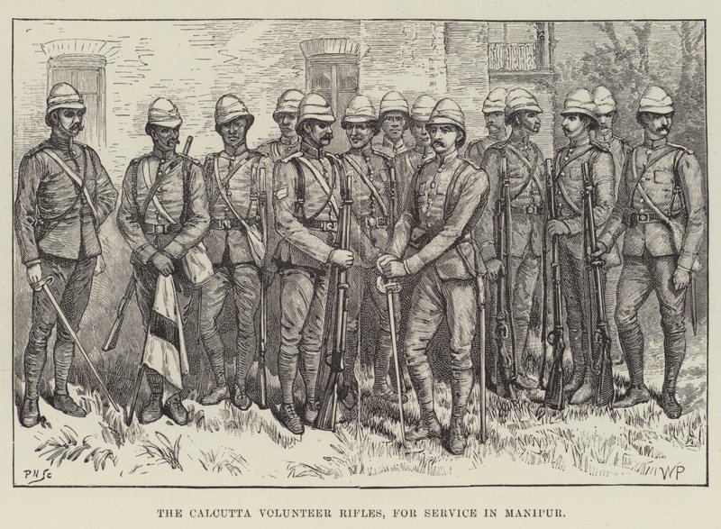 Calcutta Volunteer Rifles, för tjänstgöring i Manipur av Walter Paget