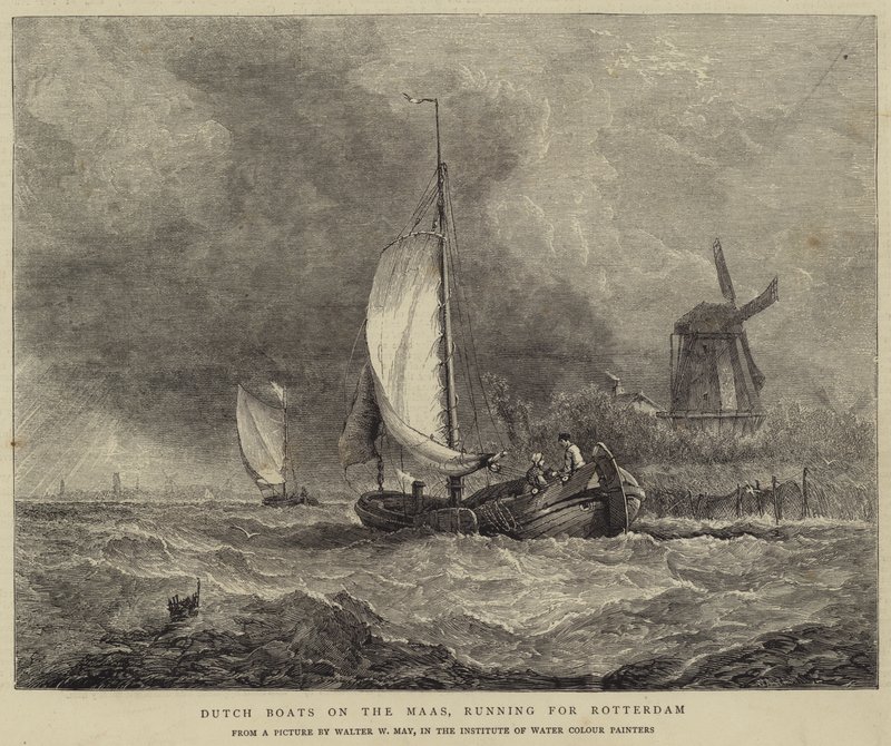 Holländska båtar på Maas, kör för Rotterdam av Walter William May