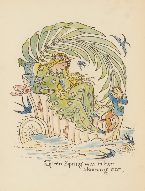 Illustration till Legends for Lionel av Walter Crane (färglitografi) av Walter (after) Crane