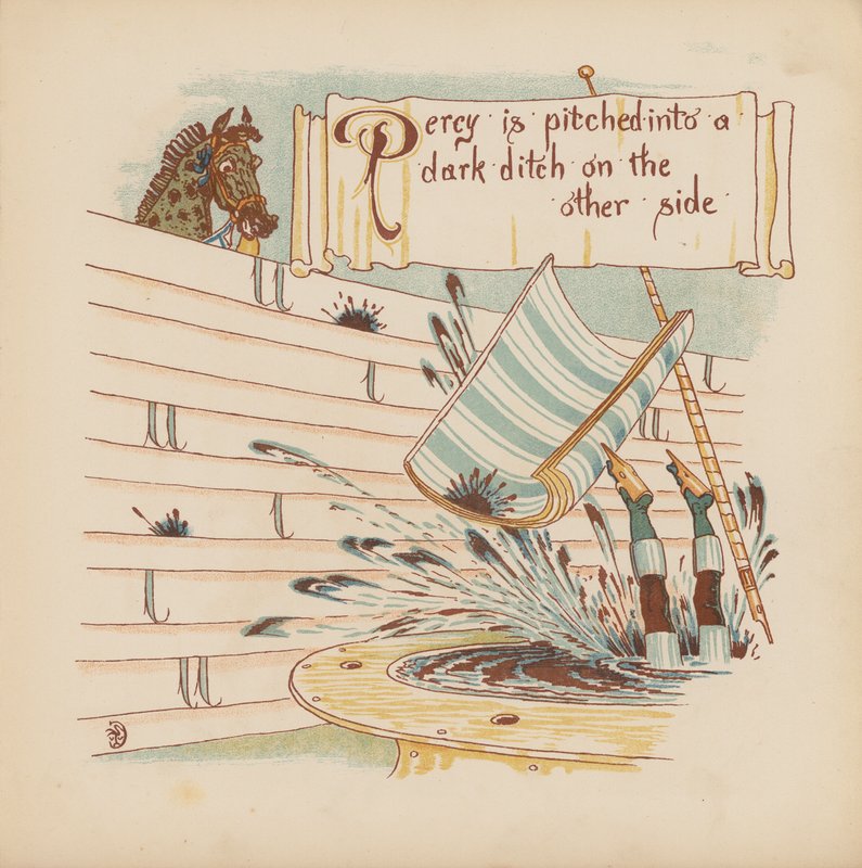 Illustration till Pothooks and Perseverance av Walter Crane (färglitografi) av Walter (after) Crane