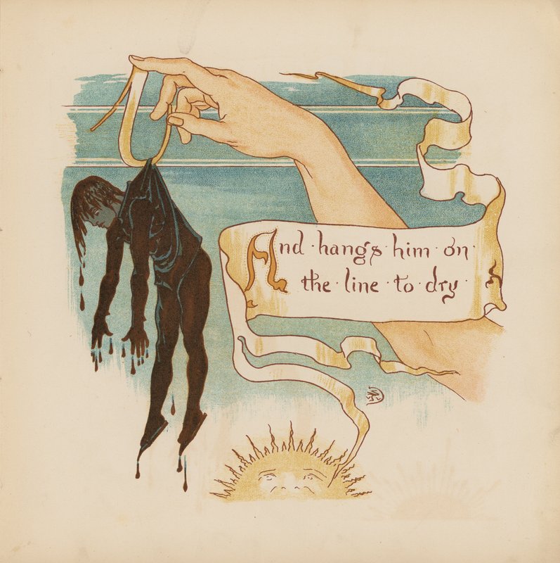 Illustration till Pothooks and Perseverance av Walter Crane (färglitografi) av Walter (after) Crane